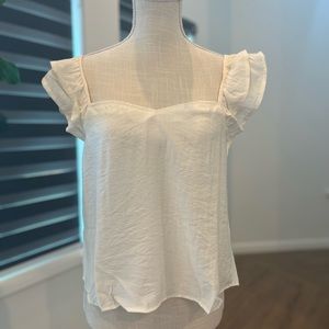 Sweetheart neckline top ivory